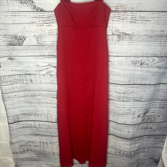 David' Bridal Red A-line Bridesmaid Dress 6 - Picture 2 of 4